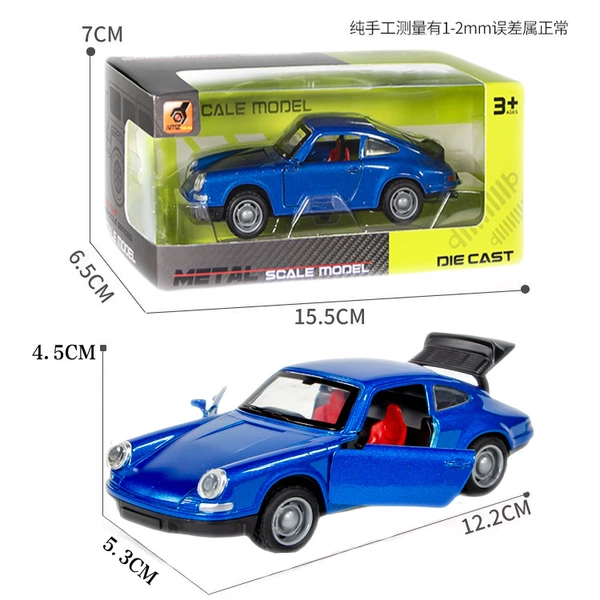 With sound and light, the classic car with blue - return power + door opening [15.5*6.5*7]