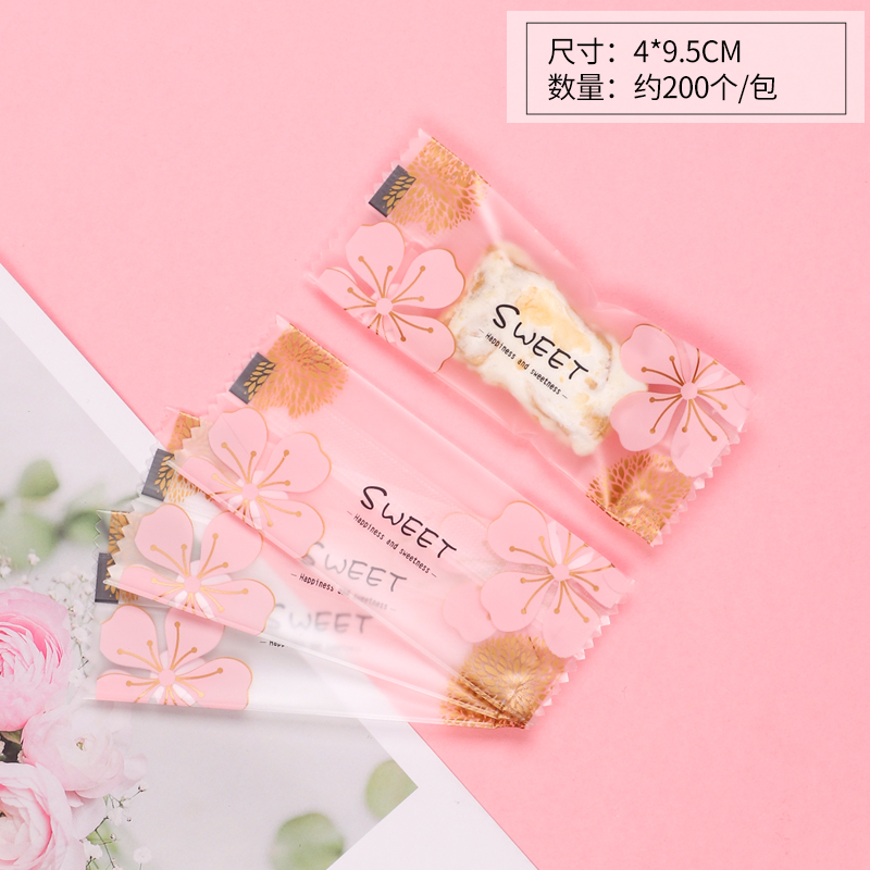 Bolsa de embalaje de cerezo, leche de fecha, bolsa de embalaje de nieve, botón de nougat encantador, galletas de vaca horneadas, bolsa de embalaje de pasteles de luna