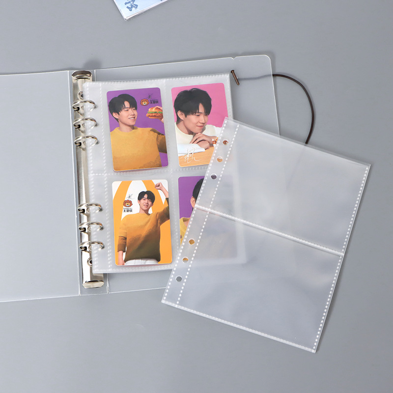 En stock A5 plástico PP pantalla libro transparente juego tarjeta interior página bolsa álbum página interior certificado papelería libro puede ser al por mayor