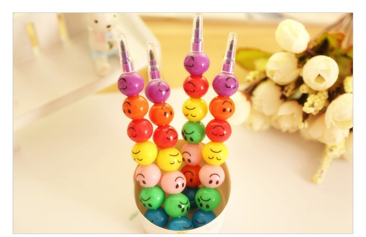 Haws Enrobés De Sucre Créatifs Mignons Sur Un Bâton Smiley Face Expression Cartoon Crayon Crayon Papeterie display picture 2