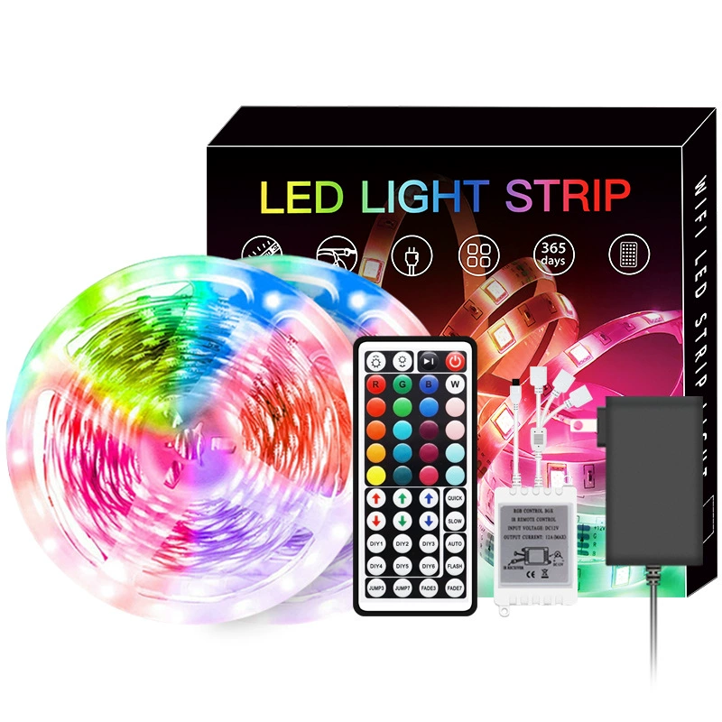 Светодиодная лента LED 44-клавишный RGB комплект, 12 В, варианты 5–40 м, эпоксидная/клеевая/без защиты