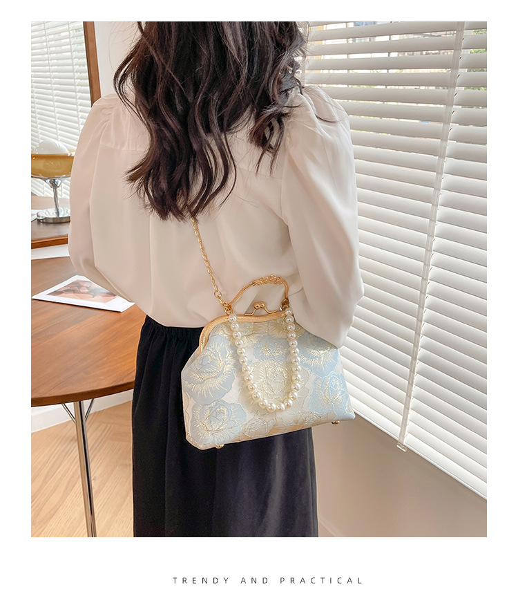 Grouss Kapazitéit Spitzeklammer Damentasch Handtasch Schëllertasch Cheongsam Tasch High-End Kaddo Antik Tasch Perl Handtasch_voghion.com