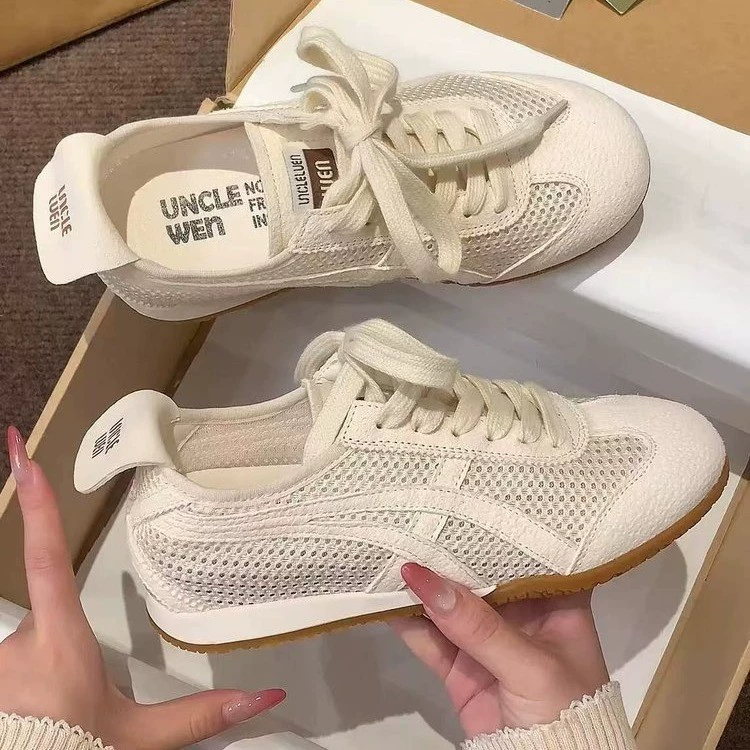 Летние кроссовки 2025 года, новые, сетчатые, для тренировок, ретро, на шнуровке, спортивные, повседневные, универсальные цветовые сочетания, кроссовки в стиле Форреста Гампа для женщин