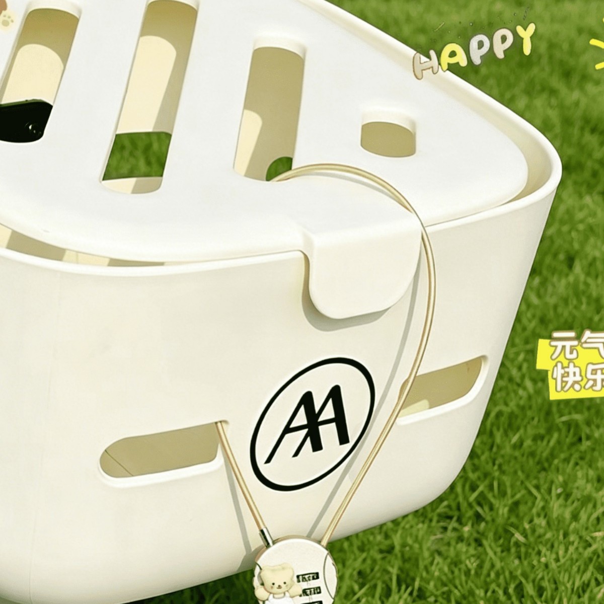 Electric Vehicle Front Basket Basket Lock Cute Female Cartoon Battery Bicycle Helmet Lock Anti-Theft Password Lock