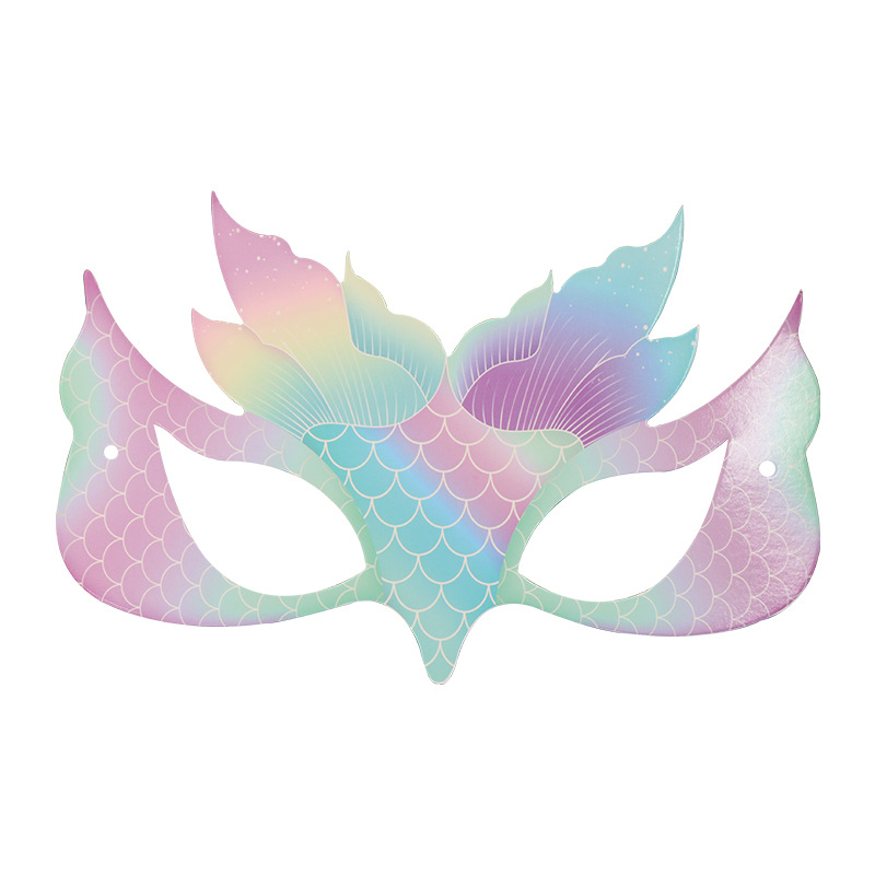 Tarjetas de papel DIY sirena carnaval nueva máscara para niños pintados máscara de mitad de cara fiesta espectáculo máscara de ojos al por mayor