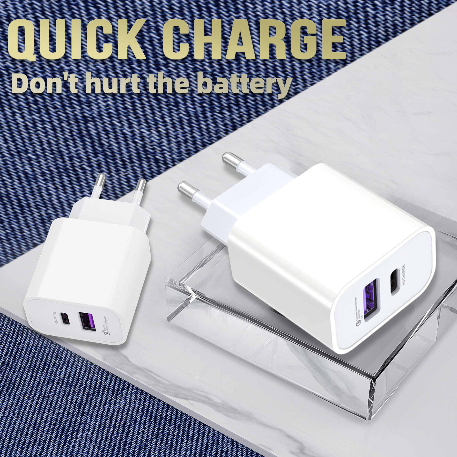 QIHANG原装充电器20瓦pd口18瓦usb双口手机通用 支持DIY 厂家批发