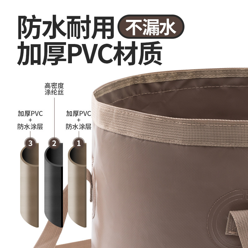 屋外折りたたみバケツ大容量キャンプバケツポータブル屋外釣りバケツ多機能屋外バケツ|undefined