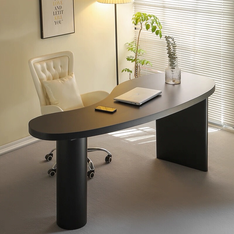Nordic Designer Conference Table, Solid Wood Office Desk, Simple Modern Irregular-Shaped Executive Desk, Asymmetrical Computer Desk, Writing Desk