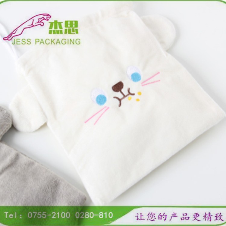 设计新款创意时尚绒布零钱束口袋兔耳朵加厚香水收纳包量大从优