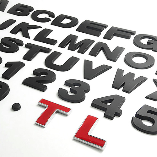 Metal Car English Letter Sticker Personalized Modification Number Plate Heart Creative Body Displacement Label Rear Badge