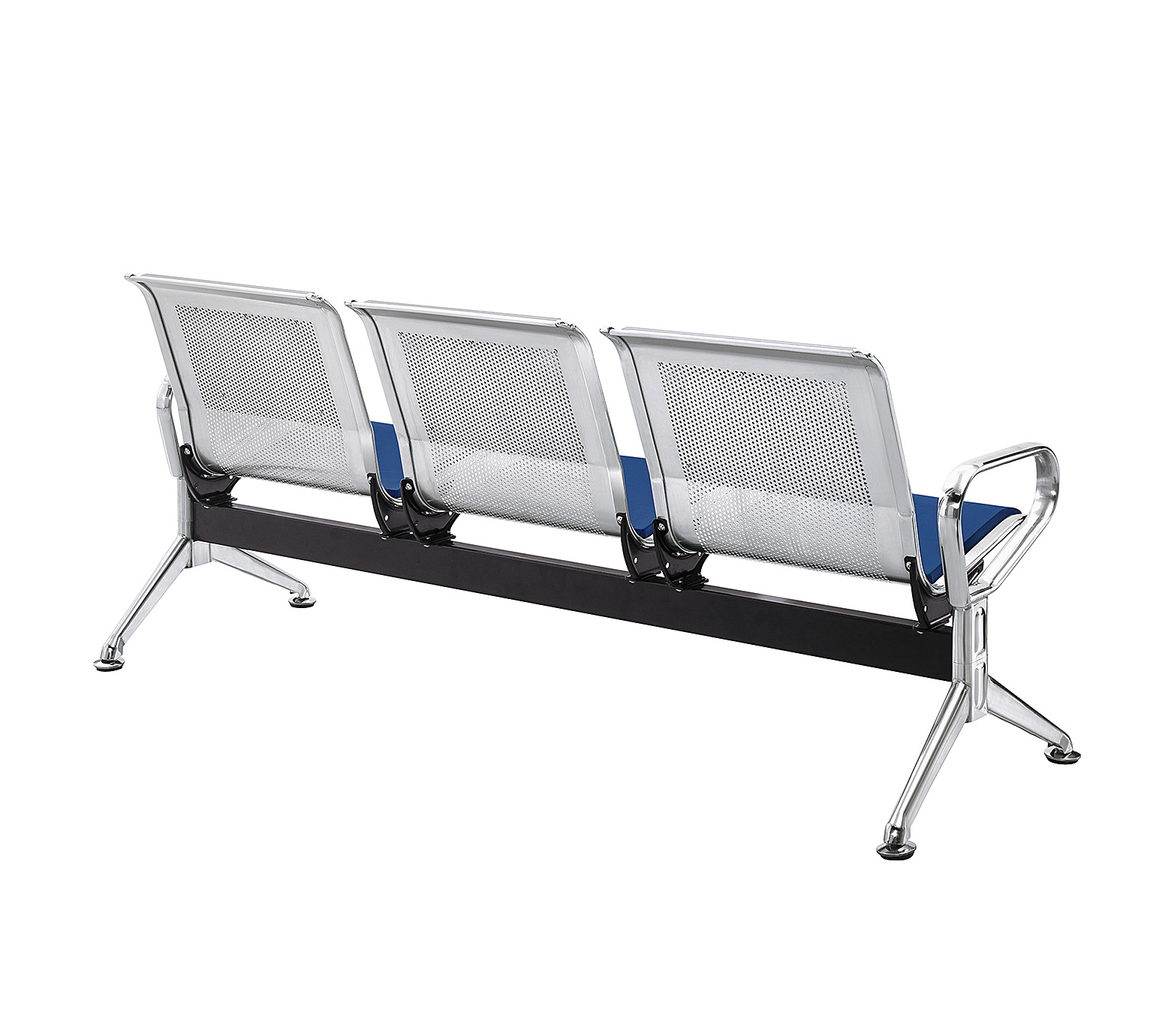 Procesamiento de sillas de fila de aeropuerto de hospital personalizadas, asientos de metal grueso de acero inoxidable, sillas de espera de aeropuerto público de ferrocarril de alta velocidad image 6