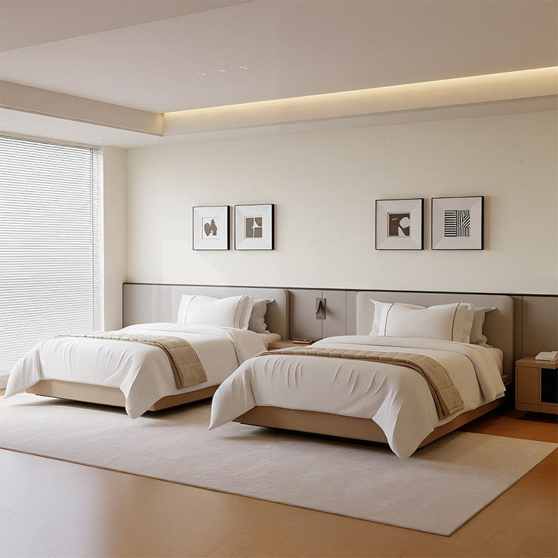 Grand Hyatt Hotel Style Guest Room Double Bed 1.8m Large Bed + Bed Box Set Standard Room 1.35m Bed Adaptation