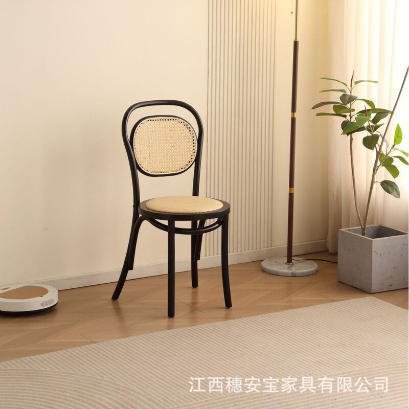 实木餐椅椅子靠背椅整装藤编家用商用格曼椅民宿咖啡店椅高靠背|undefined
