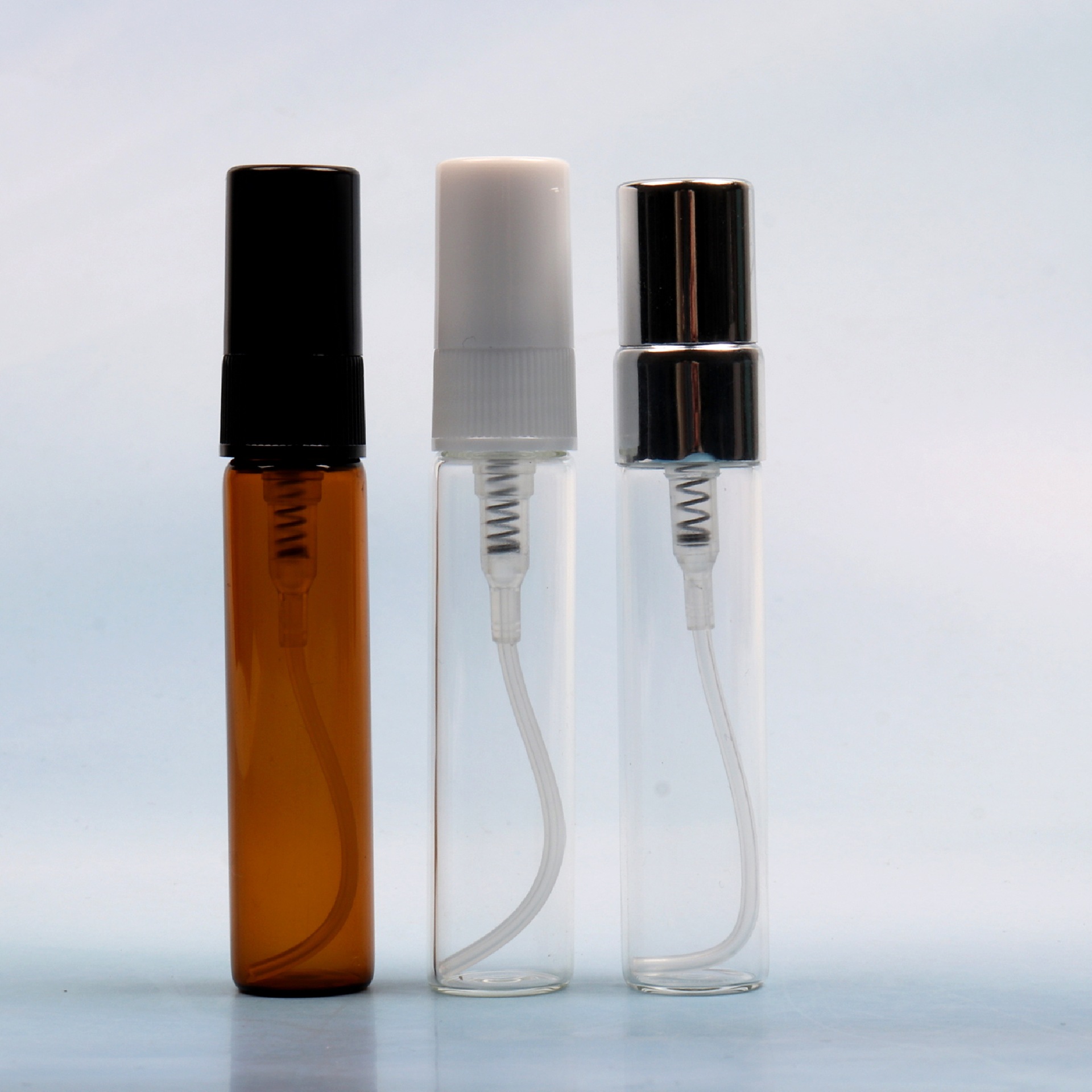 LG06-5ml 3ml 10ml transparent brown long garden shaped glass bottle cosmetic perfume bottle spray bottle