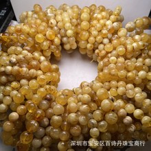 批发琥珀蜜蜡圆珠手串 微瑕疵白花蜡纹路 俄罗斯琥珀 源头产地