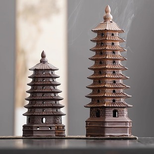 7-Layer 9-Layer Chinese-Style Ceramic Wenchang Tower Incense Burner for Home Indoor Sandalwood Incense Agarwood Zen Tea Ceremony Ornament