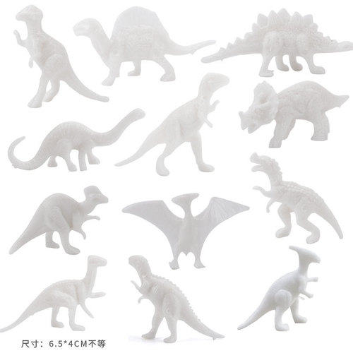 diy painted white embryo painted simulation model set static plastic tyrannosaurus rex triceratops toy dinosaur white model