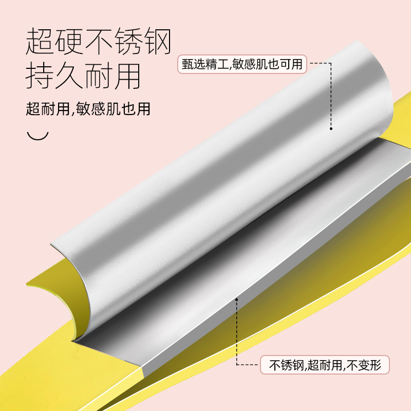 Fabricante en stock COLOR DE ACERO INOXIDABLE plana oblicua ceja clip punta depilación pinzas barba tirando herramienta belleza traje