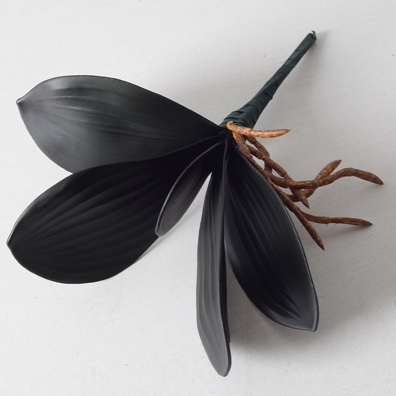 Simulación de hojas de orquídea de mariposa pu sensación de mano EVA goma suave de hoja de orquídea accesorios de arreglos de flores DIY imitación de plantas verdes al por mayor
