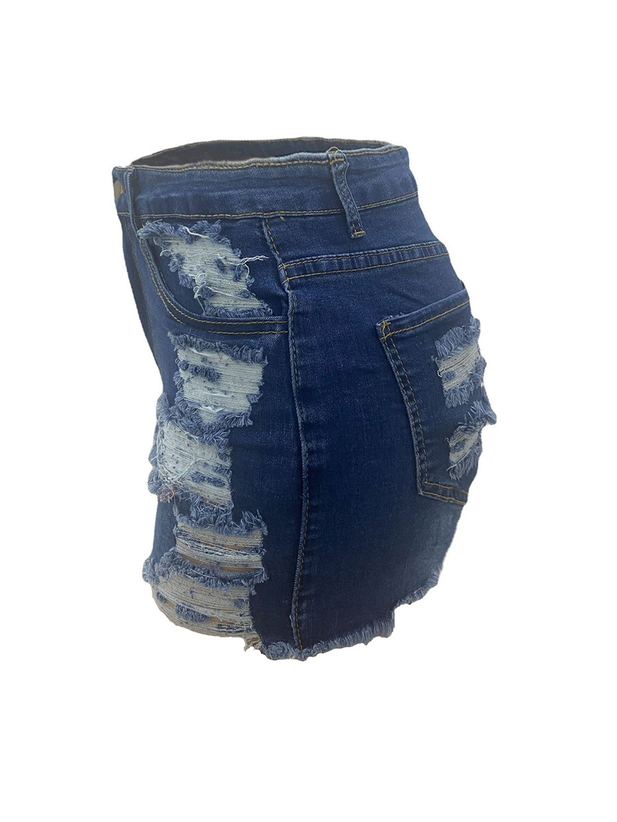 nuovi jeans traforati ad alta elasticità da donna, pantaloncini in denim_voghion.com