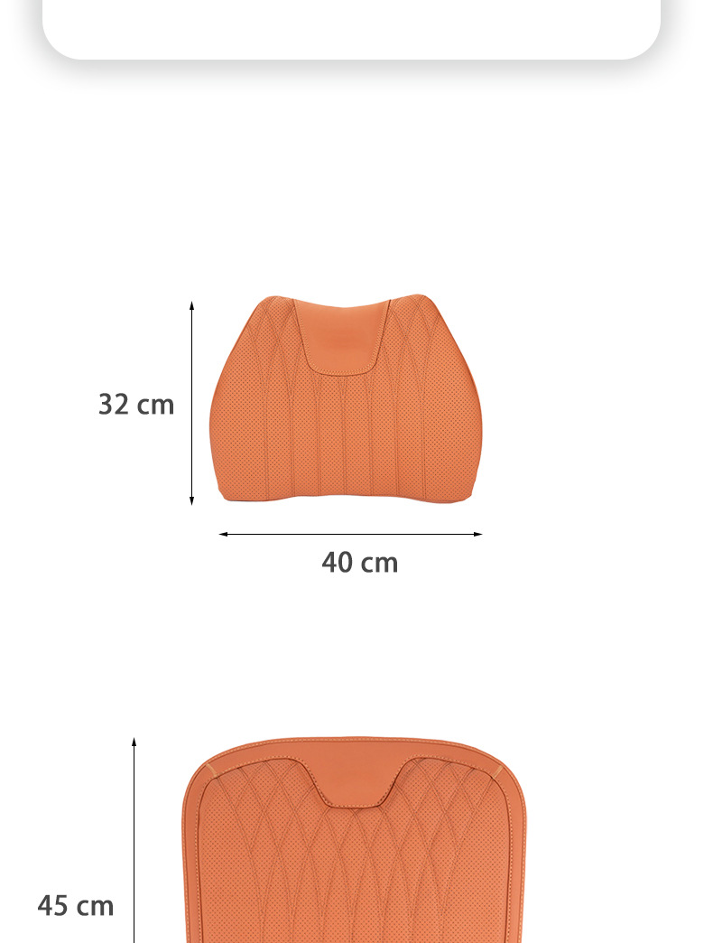 Car Lumbar Support Cushion, High-End Nappa Leather Seat Cushion and Cover, Universal for All Seasons, Memory Foam Backrest and Lumbar Support