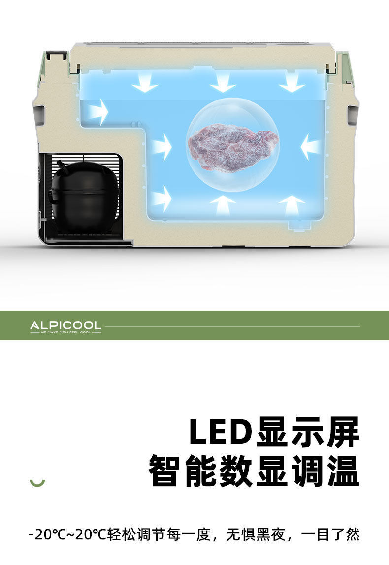 Ice Tiger Compressor Refrigeration Car Refrigerator for Car and Home Use, Suitable for Freezing and Cooling in Dormitories, Offices, Outdoor Use, Trucks, and Home Use
