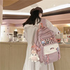 Backpack, cartoon shoulder bag, for secondary school, Korean style, suitable for teen, for students