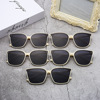 Retro white sunglasses suitable for men and women, fitted, Korean style, internet celebrity