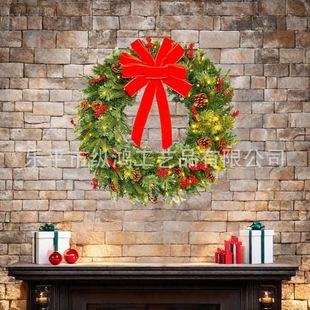 Zonghong's New Holiday Decoration Supplies Bow Red Fruit Door Hanging Venue Layout Blooming Pine Needles Christmas Garland