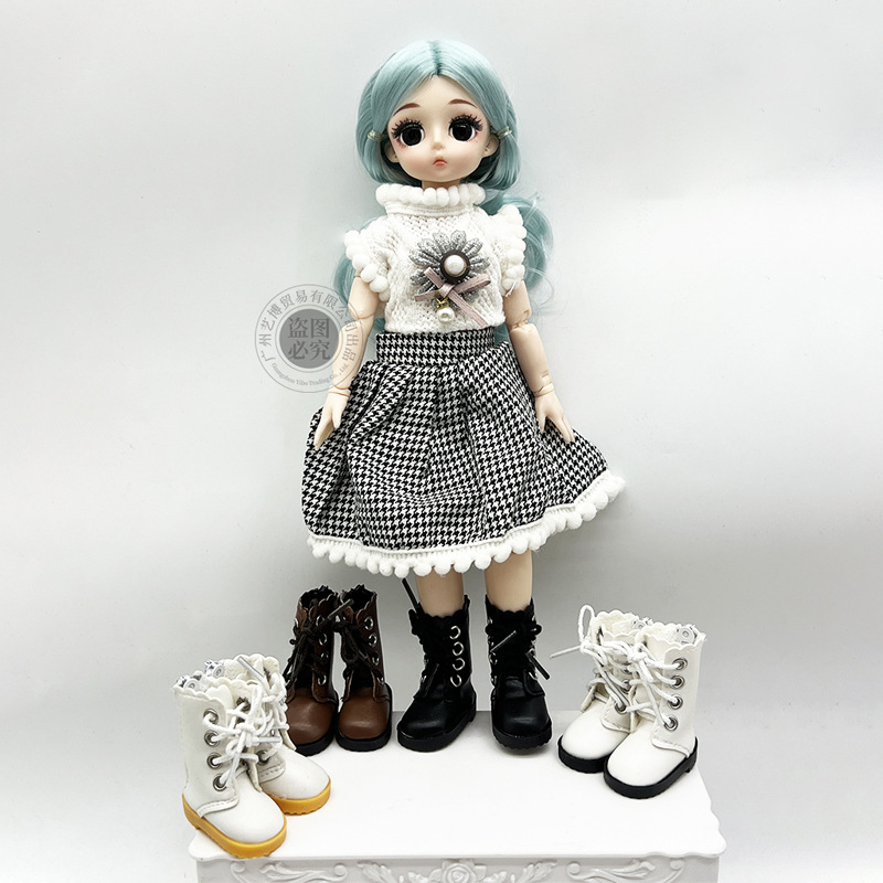 6 puntos zapatos de muñeca bjd SD 30 cm zapatos de muñeca de alta altura lindos juguetes de niñas botas zapatos de cuero