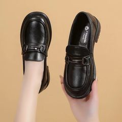 超柔らかローファー2024レディースシューズ幅広春秋イギリス風革靴黒jkシングルシューズ女性韓国風