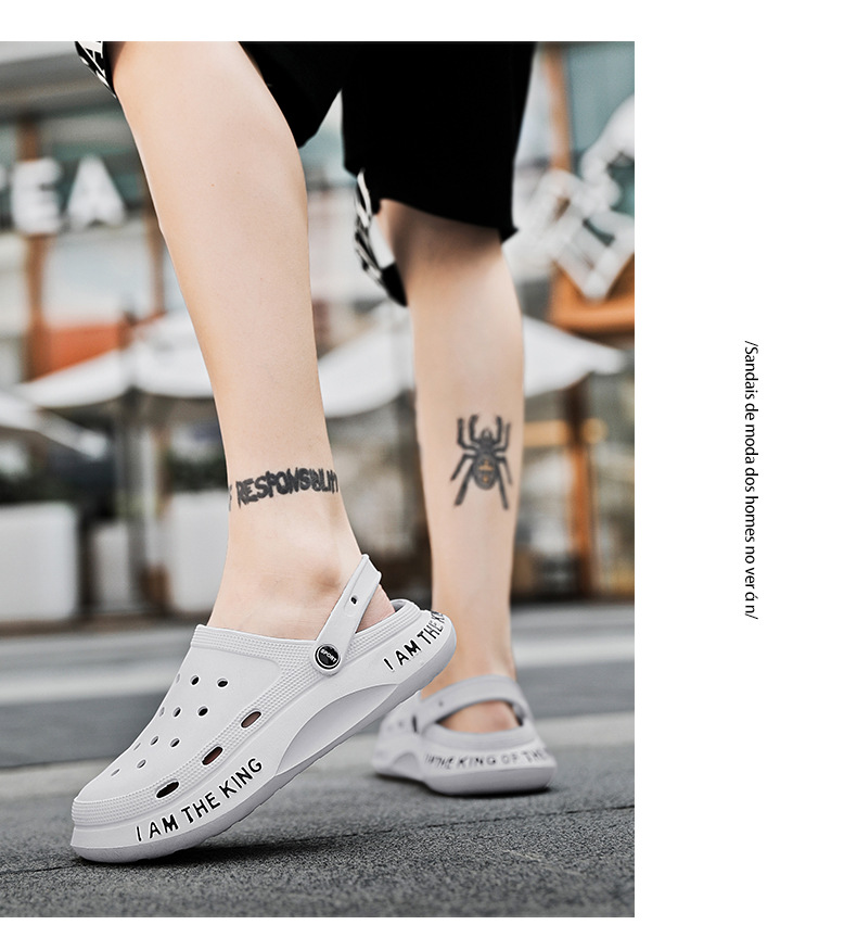 Loch Schuhe Herren Sommer Neue Dicke Sohlen Oberbekleidung Baotou Hausschuhe Rutschfeste Herren Sandalen Strandschuhe Sandale_voghion.com