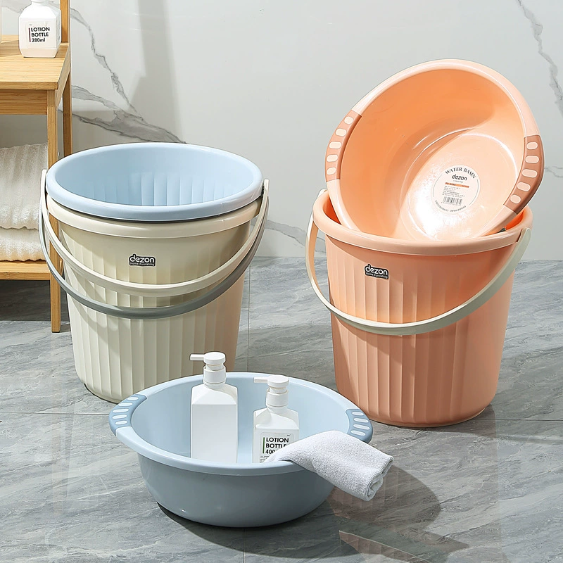 Утолщенное ведро для белья с крышкой Бытовое пластиковое ведро для студенческого общежития ведро для ванны большое ведро для хранения оптом ведро