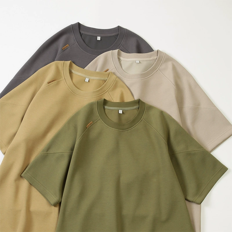 Мужская футболка Dengjue из пике-хлопка 260 г, свободного кроя, с круглым вырезом, реглановыми рукавами, модный брендовый дизайн, короткий рукав, повседневный стиль, универсальная модель для мужчин.