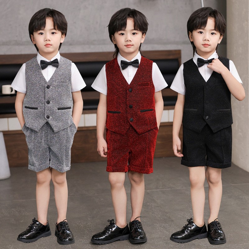 Foreign Trade Cross-Border Children's Clothing Autumn British Gentleman Suit Dress Boy Piano Host Catwalk Performance Suit Suit