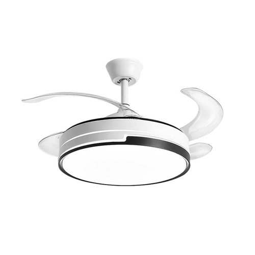 Restaurant simple ceiling fan light with light Living room invisible fan chandelier bedroom integrated home ceiling fan light led