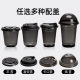 Horn flower disposable cup black plastic ice coffee cup PET cold drink Net red milk tea small black cup with lid
