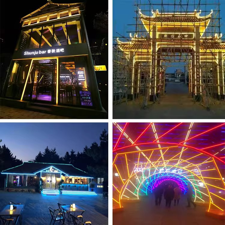 24V neon light strip LED light strip outdoor waterproof flowing water light strip low voltage high brightness silicone light strip