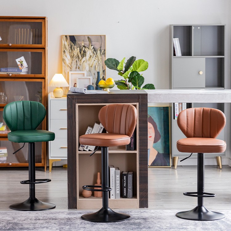 Bar Chair Adjustable and Rotating Modern Simple Home Backrest Accessible Luxury Fashion High Chair Bar Chair Bar Stool Scandinavian