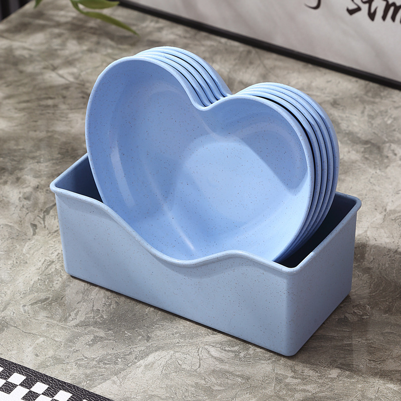 ハート型の骨を吐く小皿の家庭用小麦わらの食卓のごみ皿のプラスチックのスナック皿|undefined