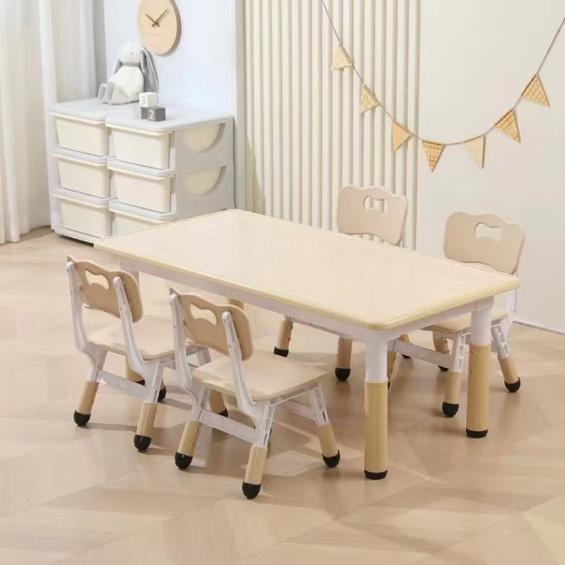 Amazon's Popular Kindergarten Children's Table and Chair Set Can Be Graffiti and Liftable Children's Desk Multi-Functional Learning Table