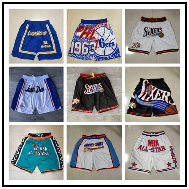 Heat Pistons Raptors Wizards Michigan 76ers Hawks JUST DON Pocket Edition Баскетбольные штаны в стиле ретро