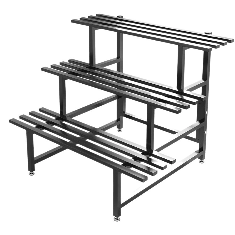 Стеллаж для цветов Балкон Напольный стеллаж для хранения Многослойная лестница из углеродистой стали Простой стеллаж для хранения на открытом воздухе Железный стеллаж для горшков с несколькими мясными горшками