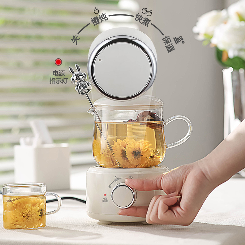 Multifunctional Mini Health Pot, Small Tea Cooker, Bird's Nest Rose Portable Office Smart Health Cup