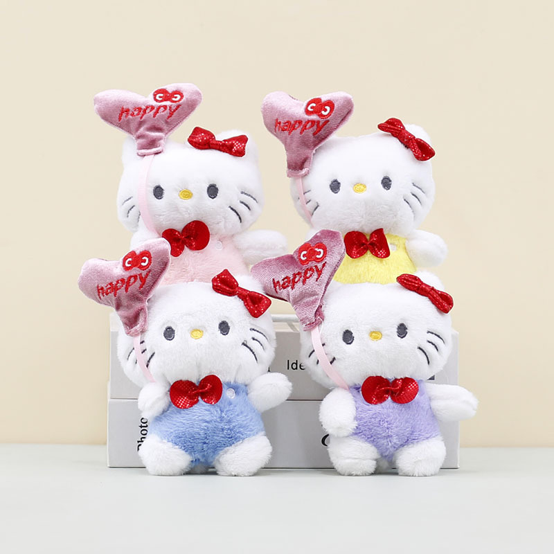 Cross-border Korean love balloon kt cat pendant plush toy kitten doll schoolbag pendant keychain doll