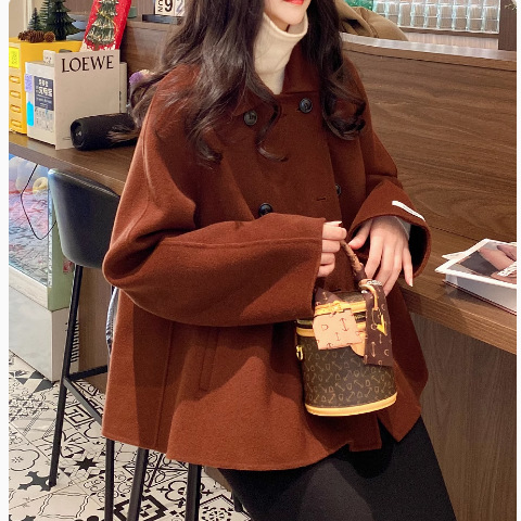 小香风今年流行新款显瘦时尚纯色大衣外套安可拉女秋冬新款上衣|undefined