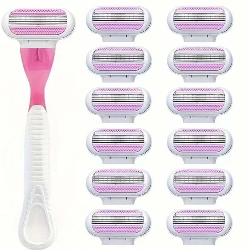 Pink Shaver for Women's Armpit Hair and Leg Hair Manual Hair Removal and Shaving Universal Three-Layer Blade Private Armpit Hair Removal