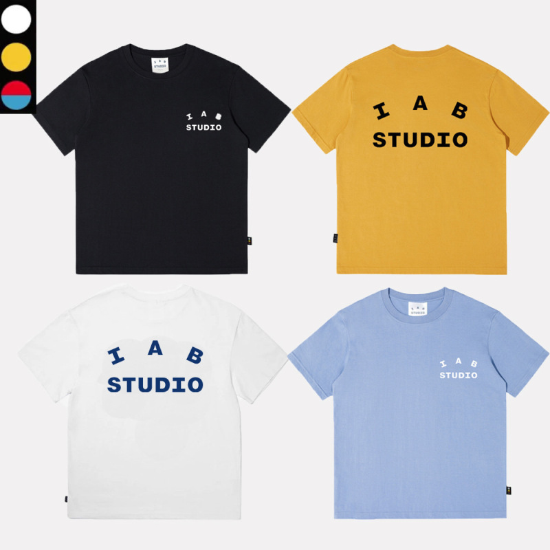 韓国 IAB STUDIO メンズ Tシャツ 通気性 スポーツ ゆったり 半袖 韓国風 リネン 無地 ゆったりタイプ|undefined