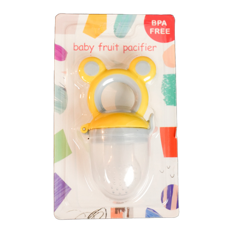 Tarjeta inglesa infantil música de frutas y verduras música de mordida de silicona nutrición para bebés bolsa de malla de frutas y verduras dispositivo de alimentación de alimentos complementarios