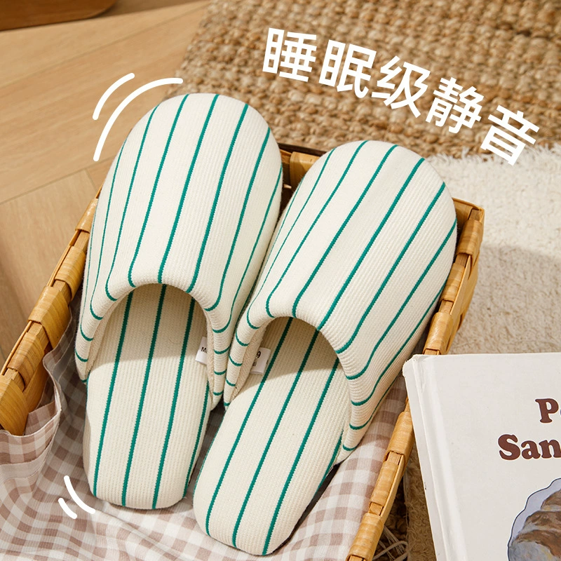 Обувная фабрика Qidan, льняные тапочки Four Seasons, женские домашние дышащие, впитывающие пот, бесшумные тапочки из хлопка и льна